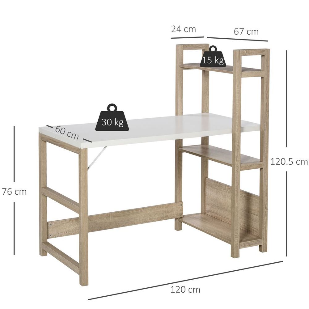 PC Desk with Shelves