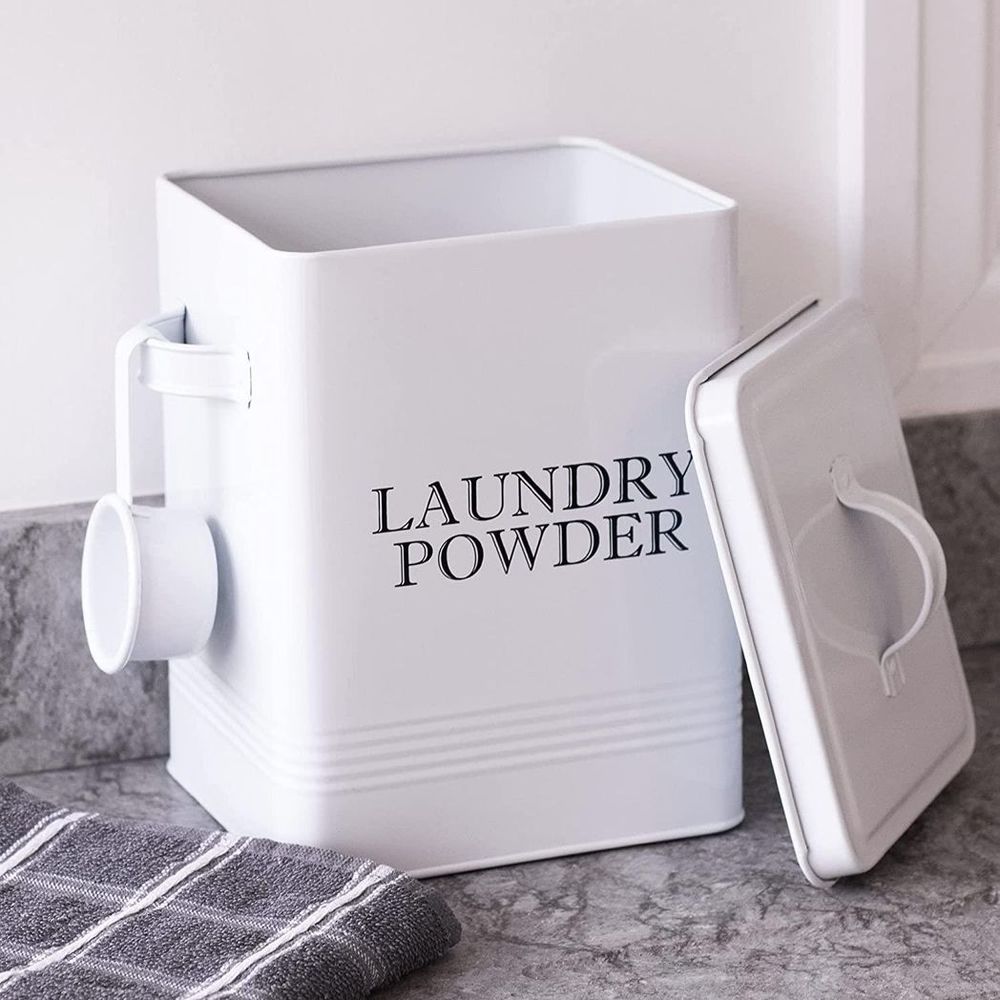 Laundry Powder Storage Tin with Scoop