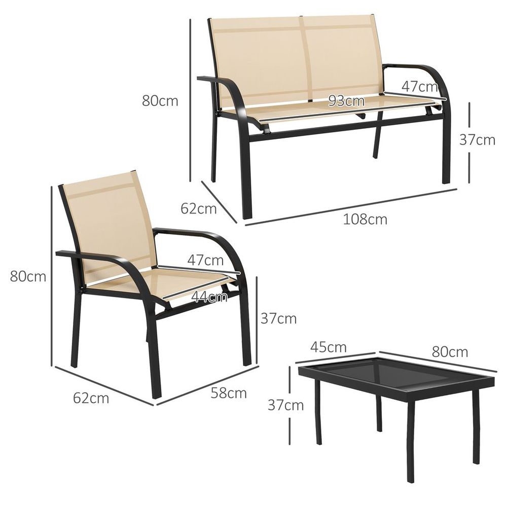 Patio Coffee Table Furniture Set