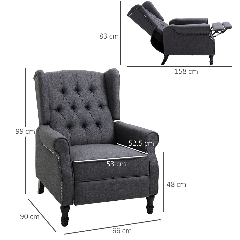 Dark Grey Recliner Armchair