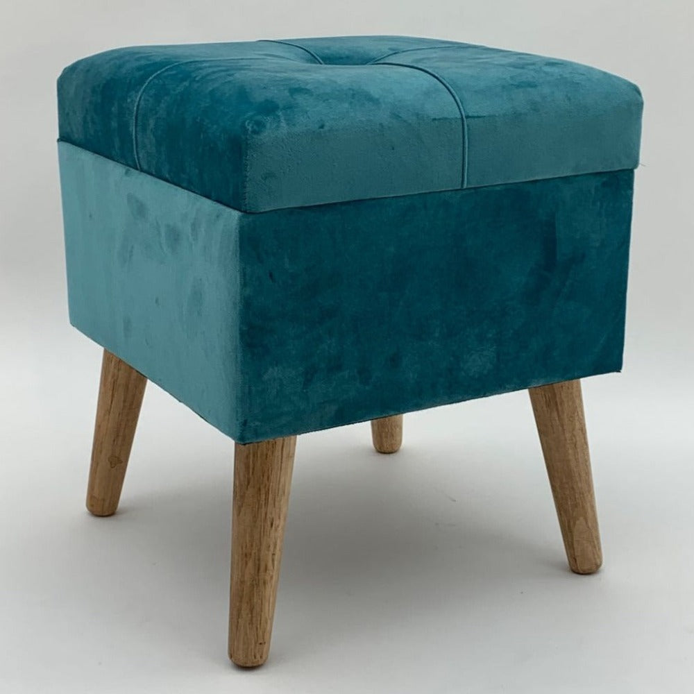 Teal Footstool