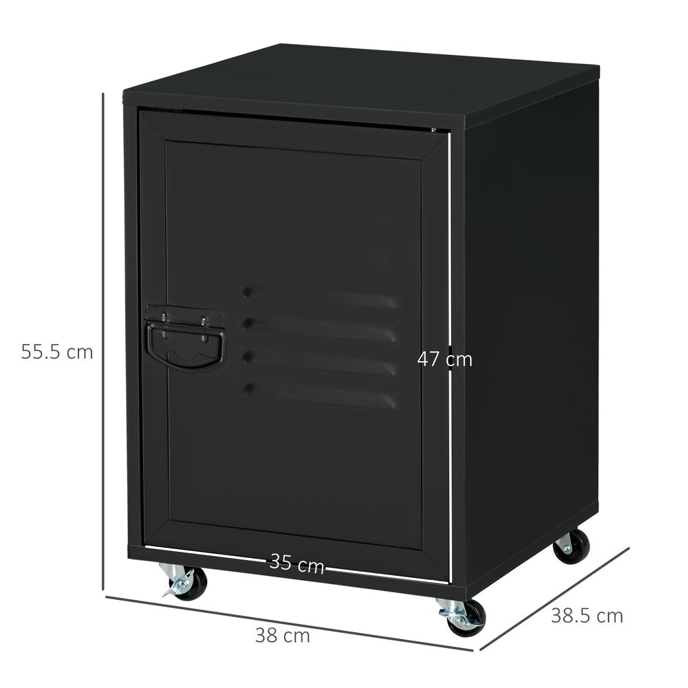 Black Bedside Storage Cabinet