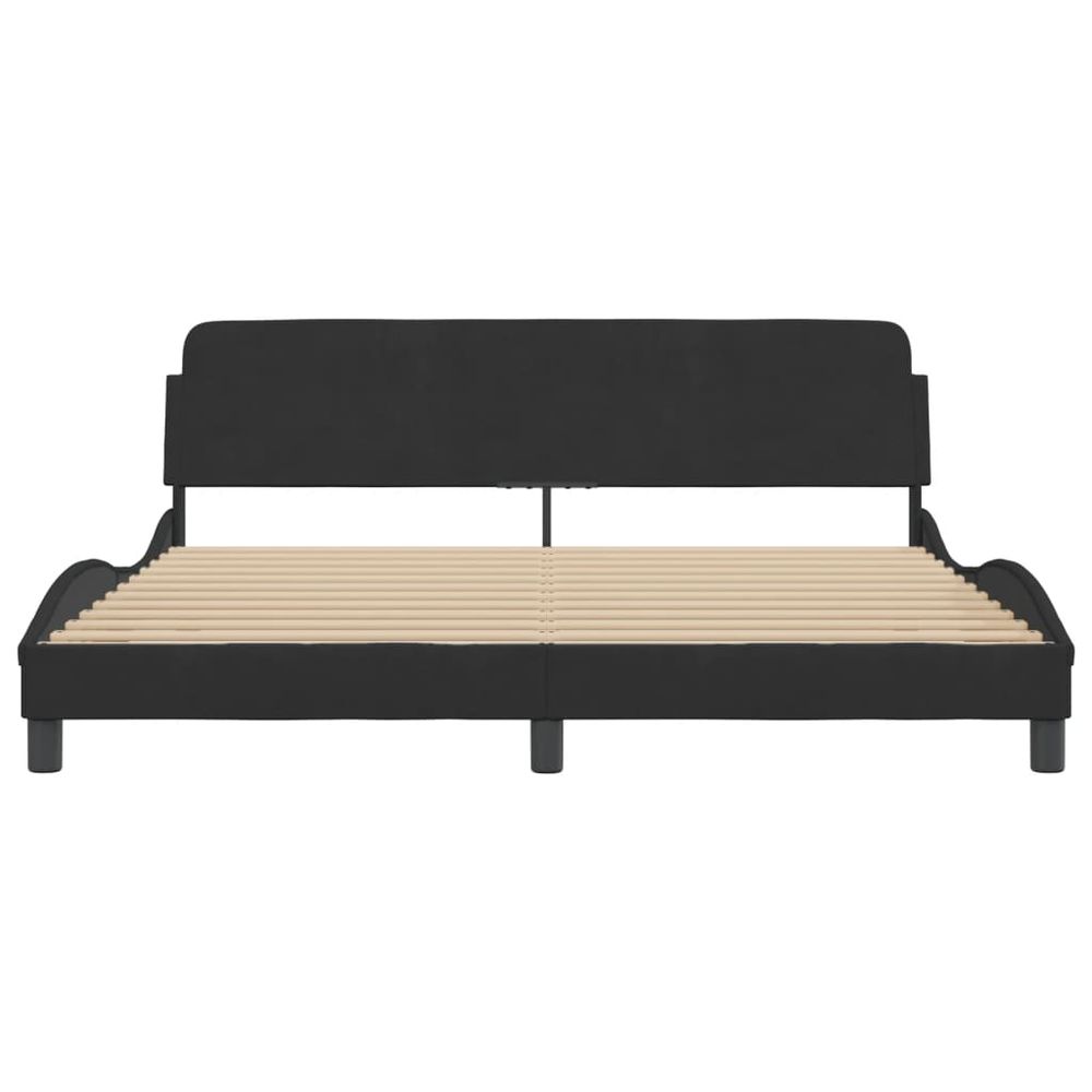 Black Velvet Super King Bed Frame with Headboard