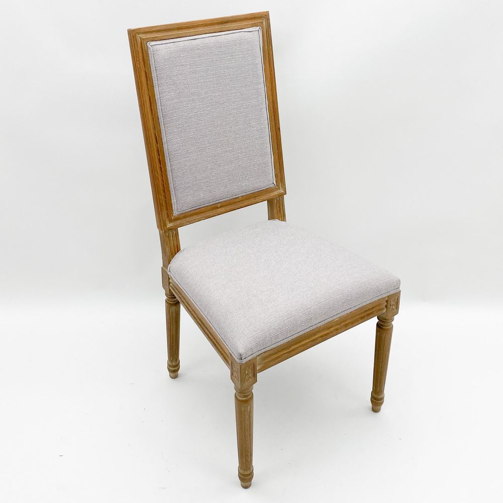 Beige Linen Dining Chair