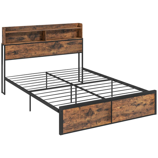 King Bed Frame with Storage Headboard