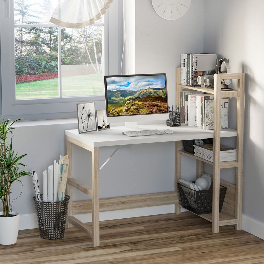 PC Desk with Shelves