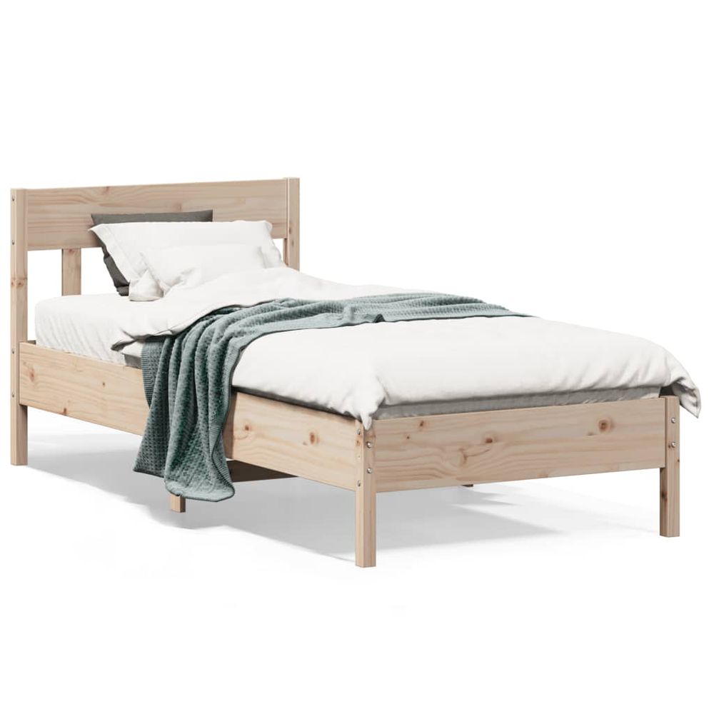 Pine Bed Frame with Headboard