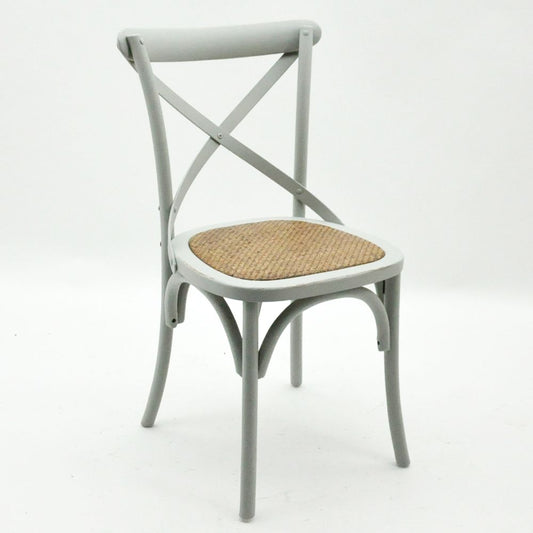 Grey French Cross Back Chair