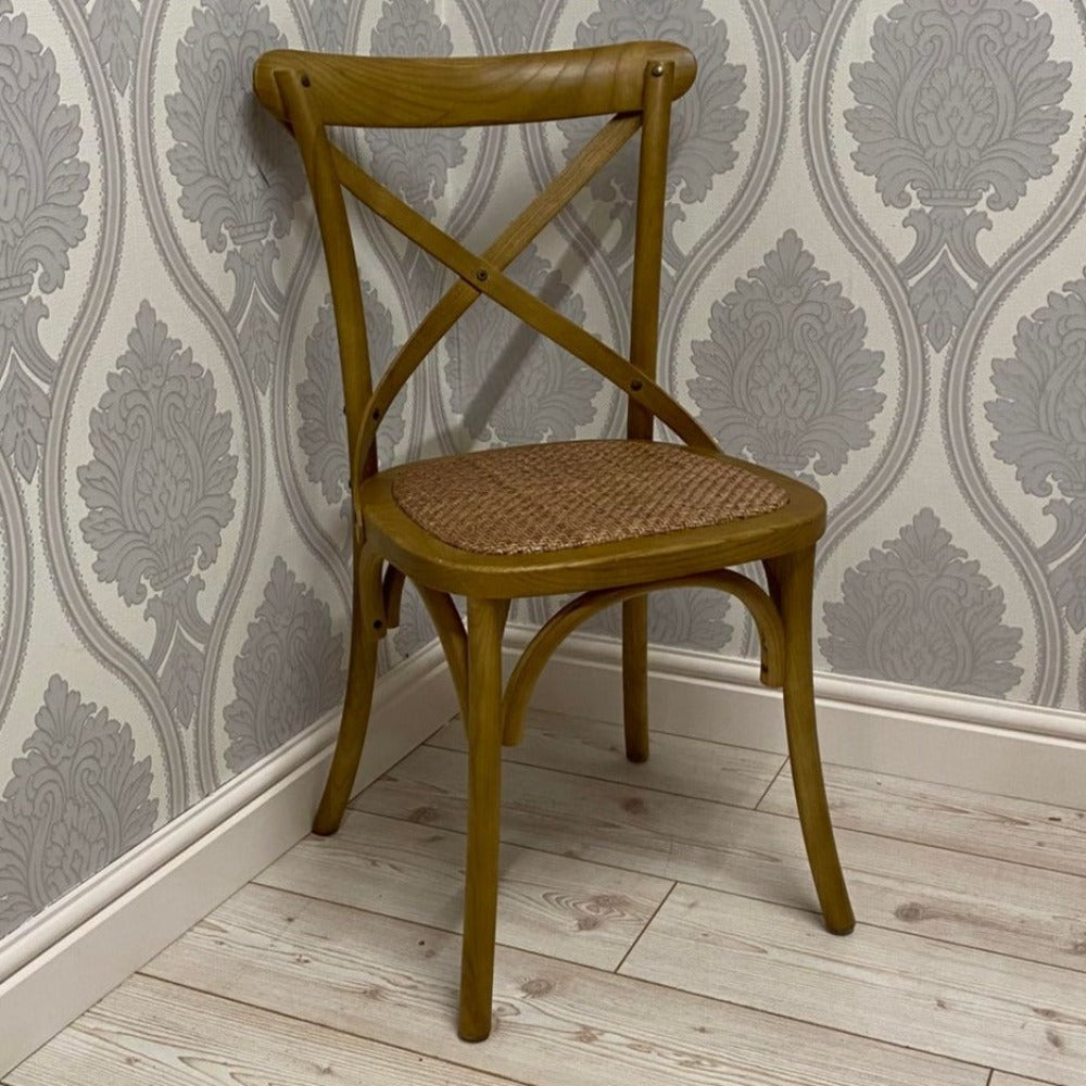 Natural French Cross Back Chair