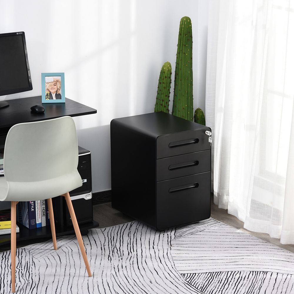 Black Lockable Filing Cabinet