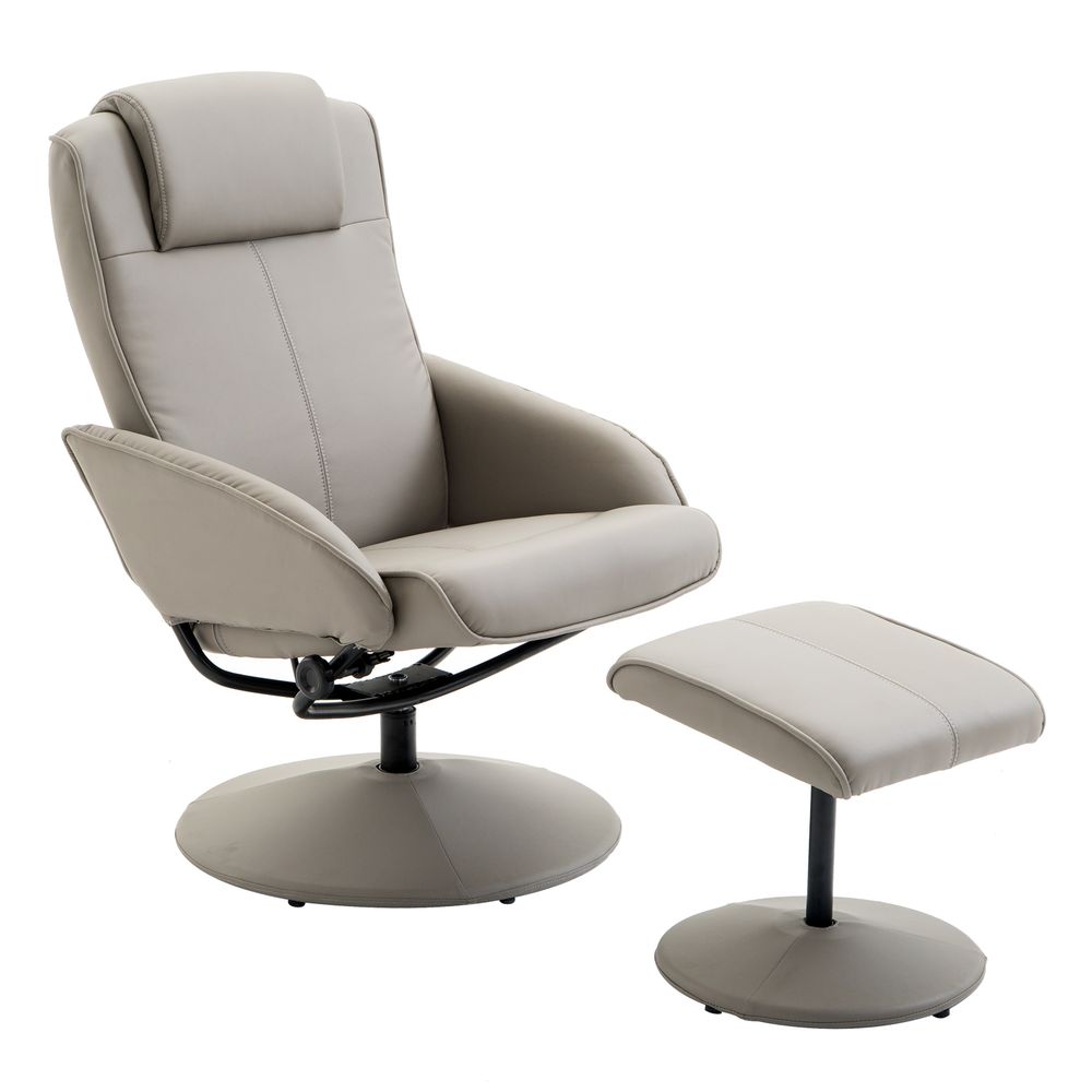 Leather Recliner with Footstool