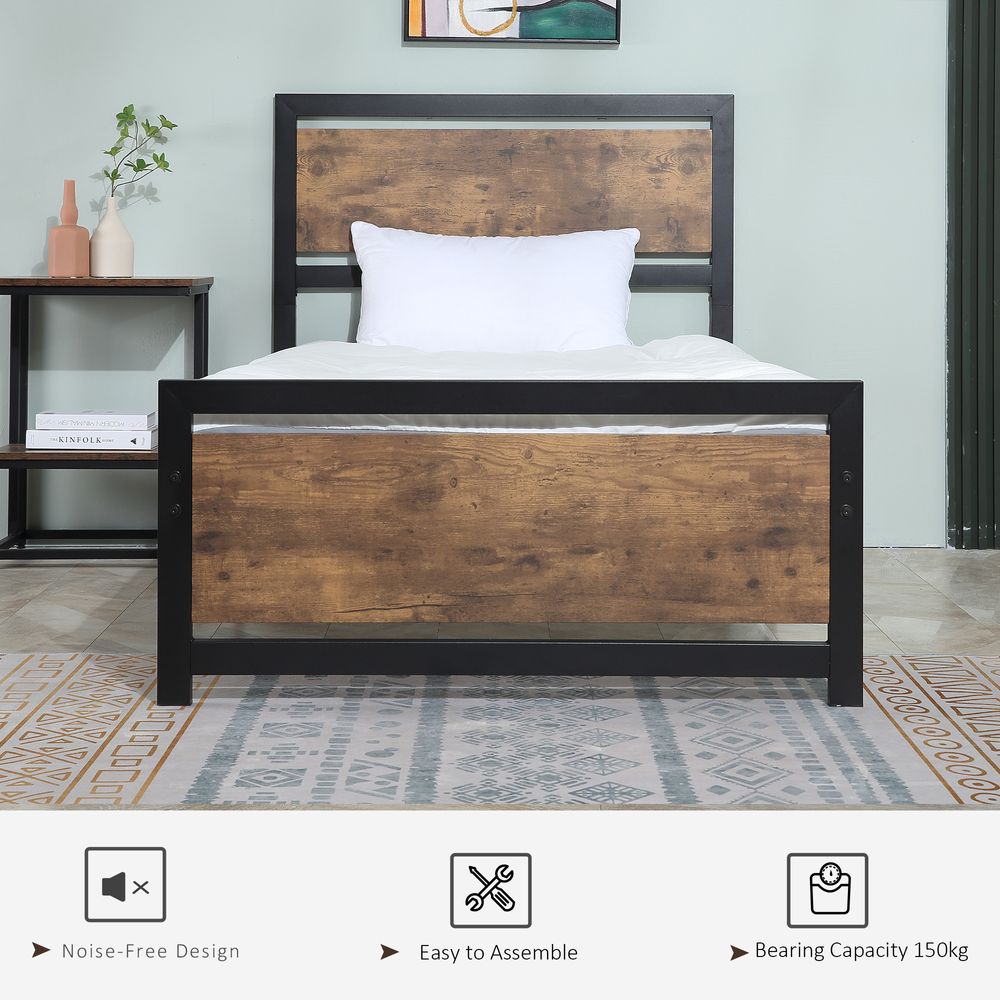 Industrial Single Metal Bed Frame