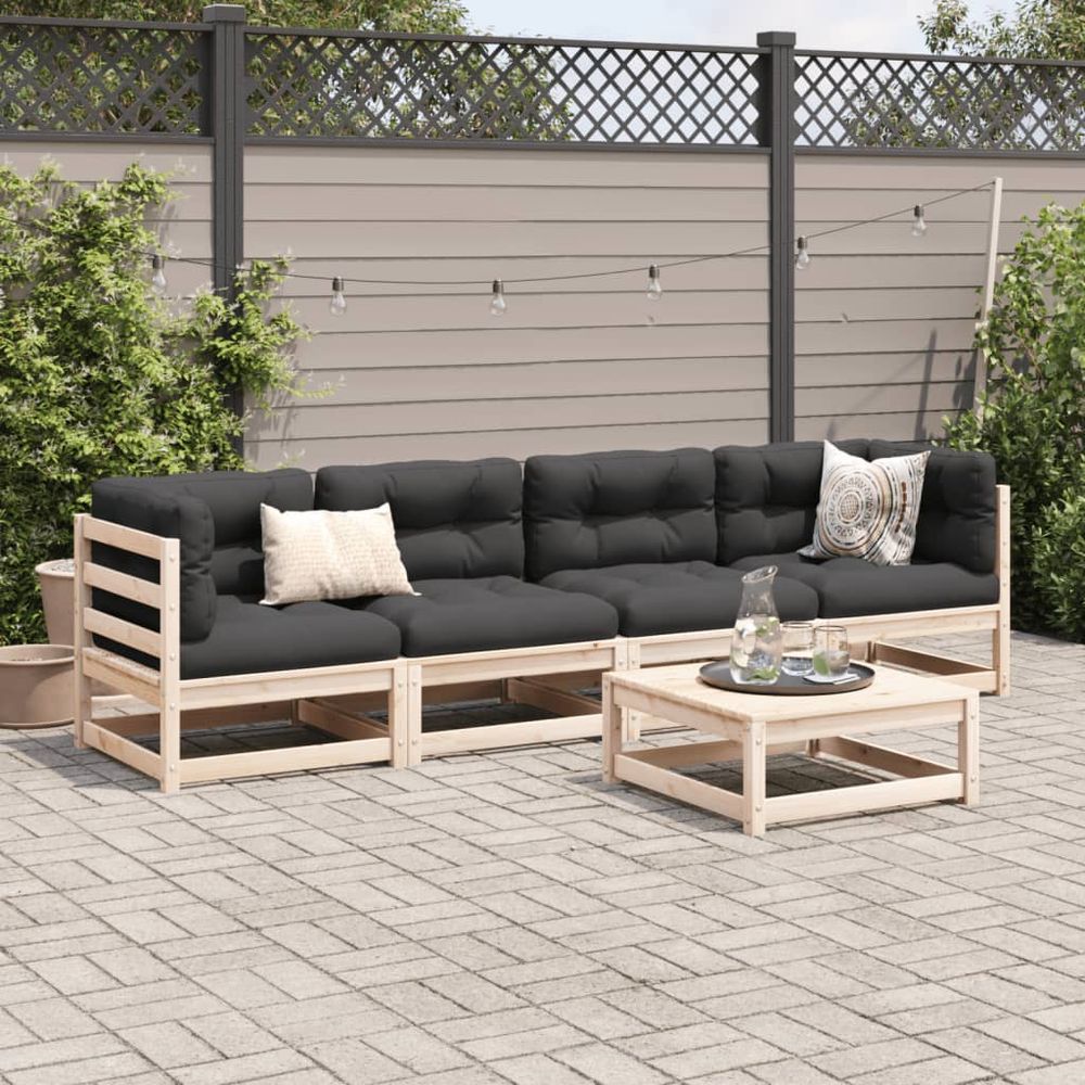 Pine Five Piece Garden Sofa Set