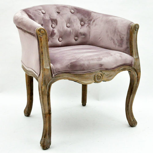 Pink Velvet Louis Chair