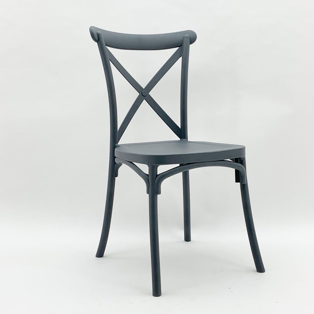 Grey French Cross Back Chair