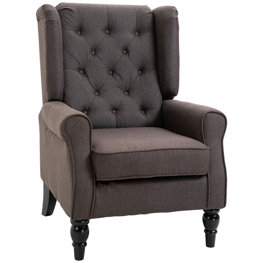 Brown Wingback Armchair