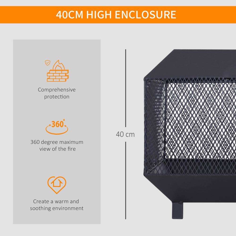 Steel Fire Pit features