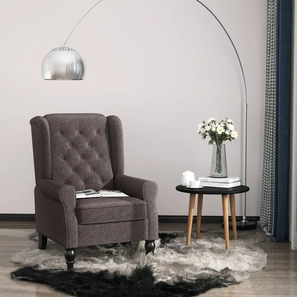 Brown Wingback Armchair