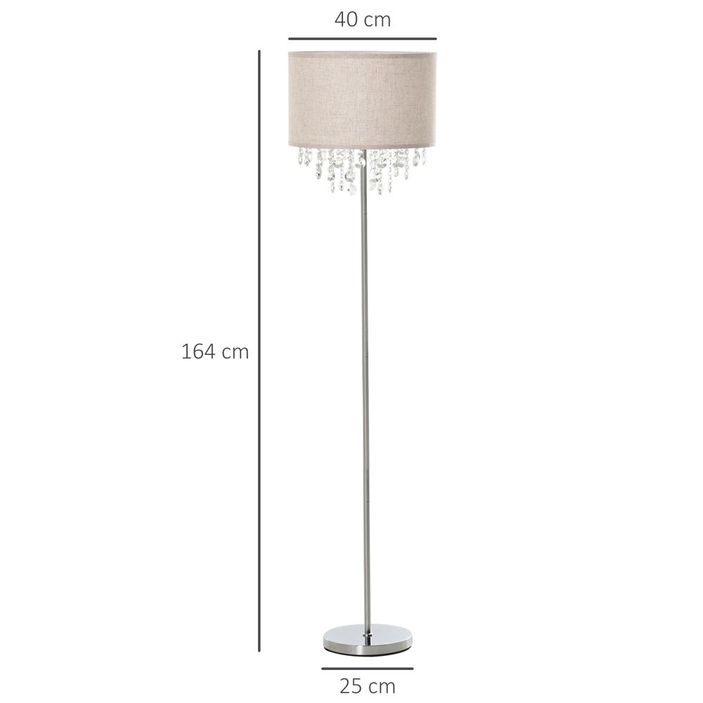 Beaded Chrome Floor Lamp