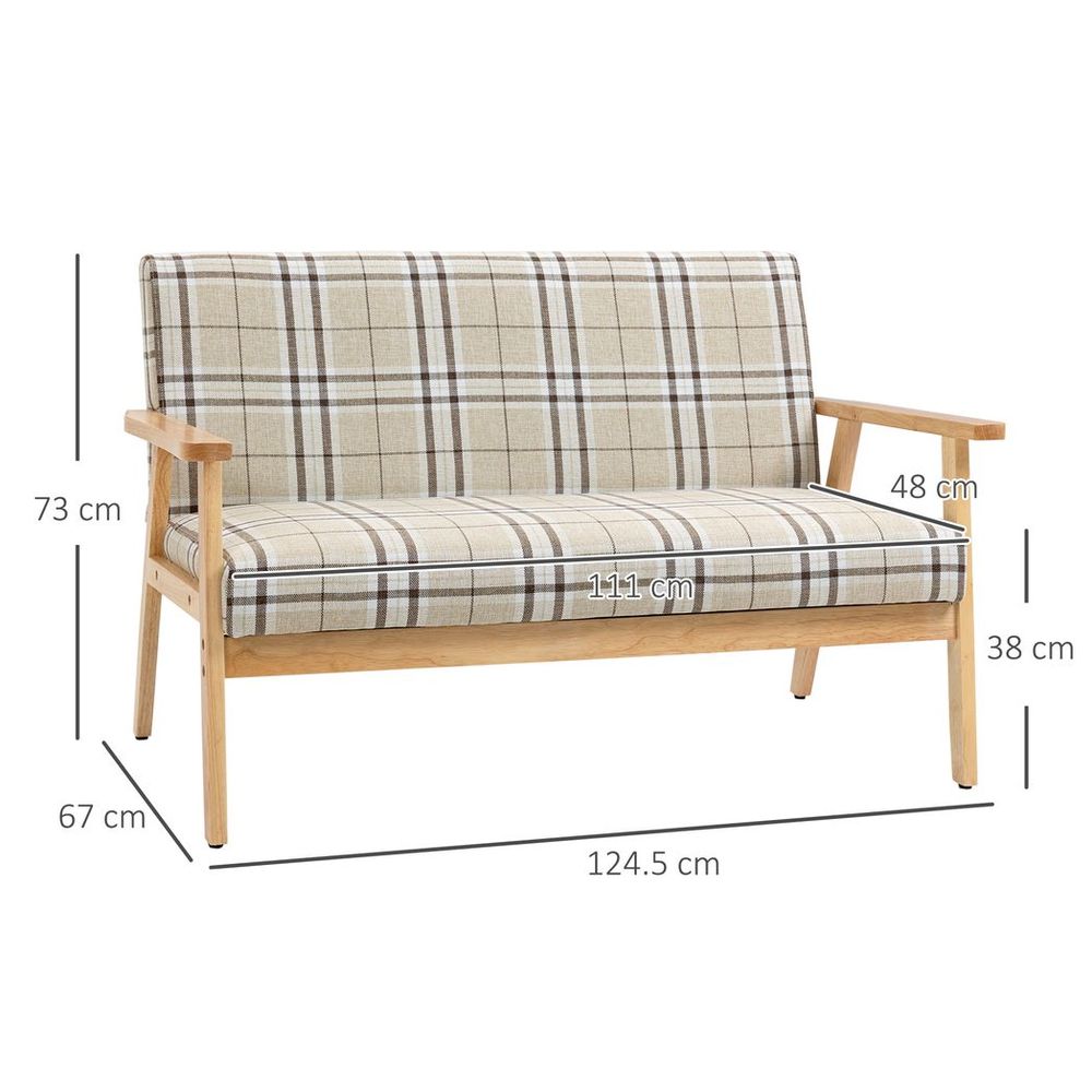 Checked Two Seater Sofa measurements