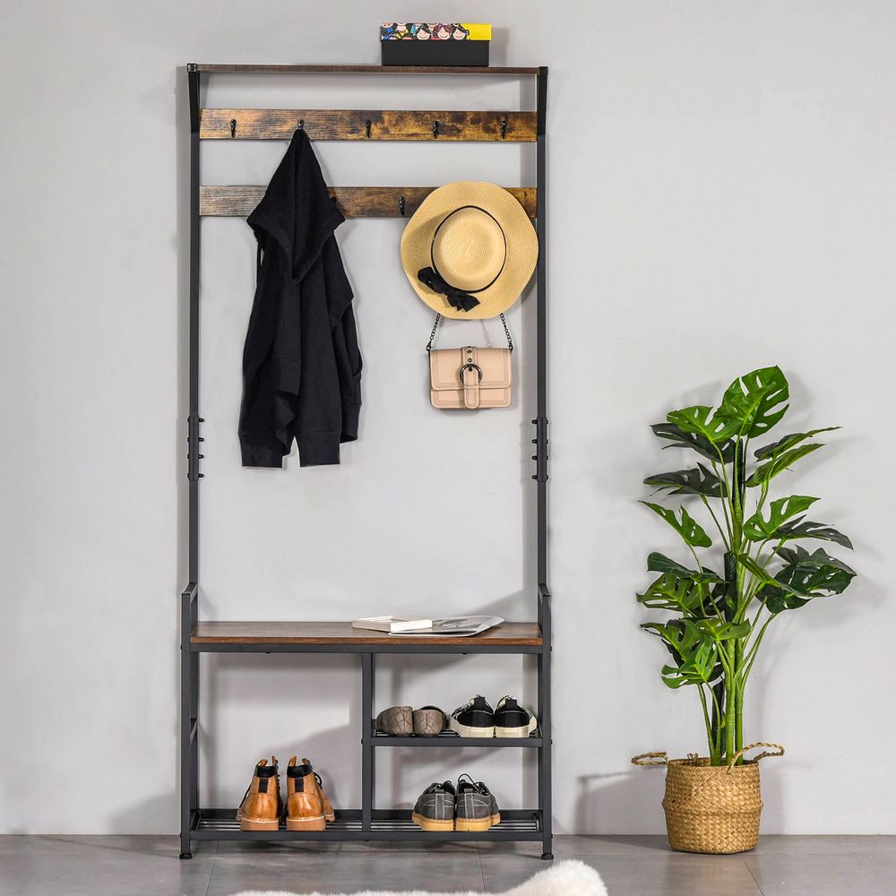 Coat Rack with Shoe Storage