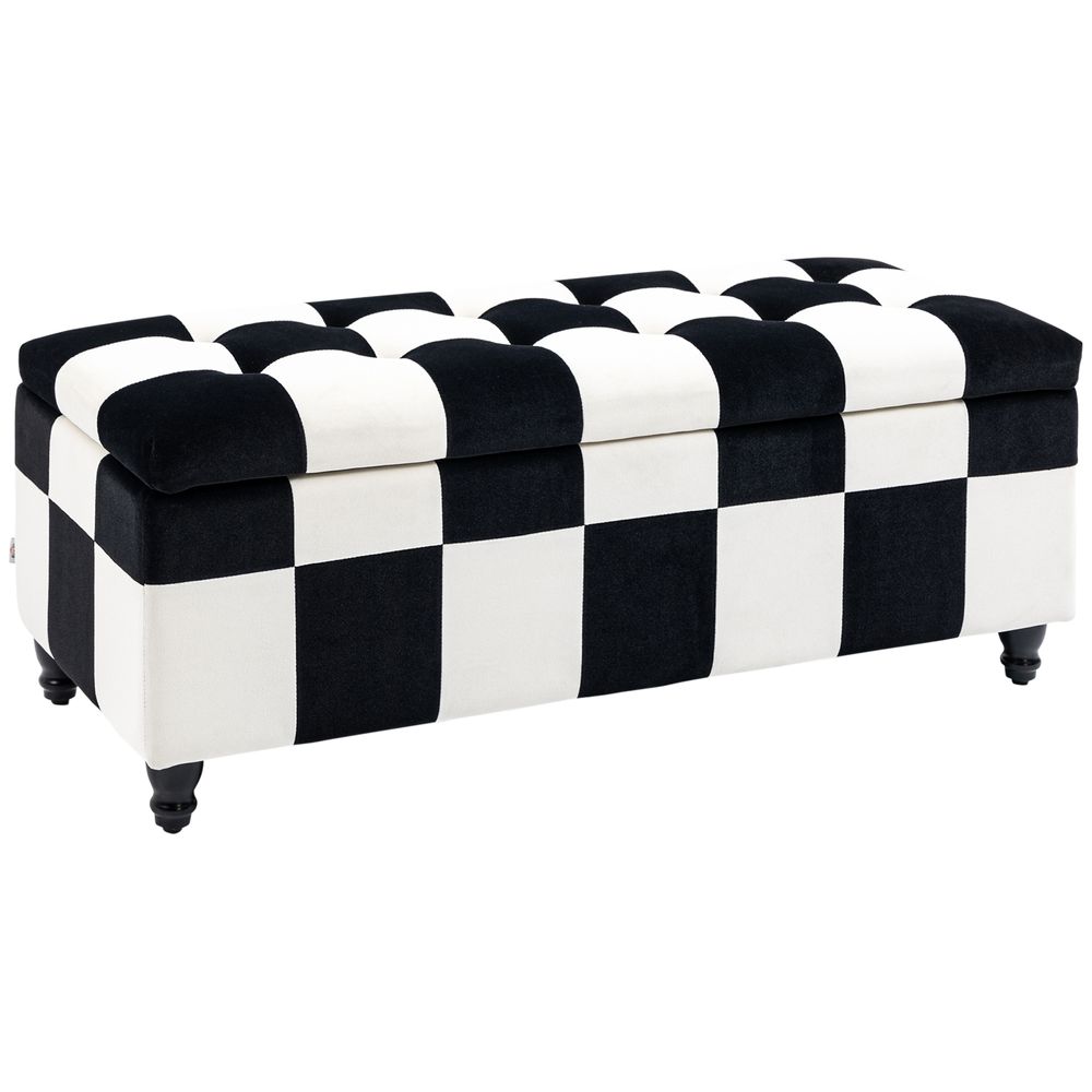 Velvet Storage Ottoman