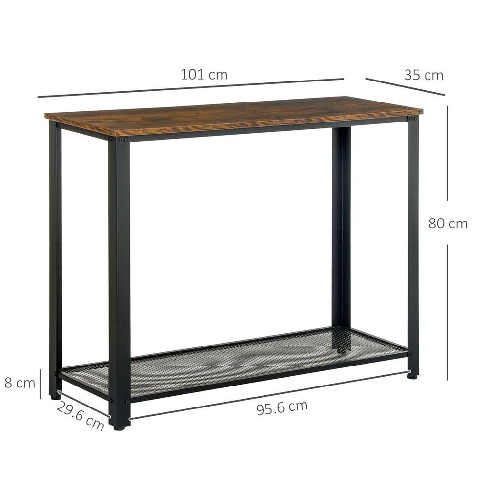 Industrial Style Console Table measurements view