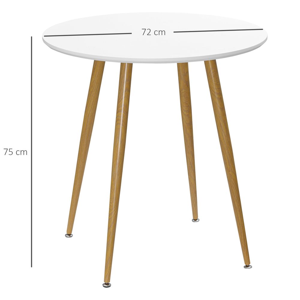 White Round Kitchen Table measurements view