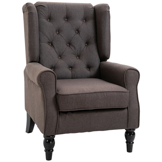 Brown Wingback Armchair