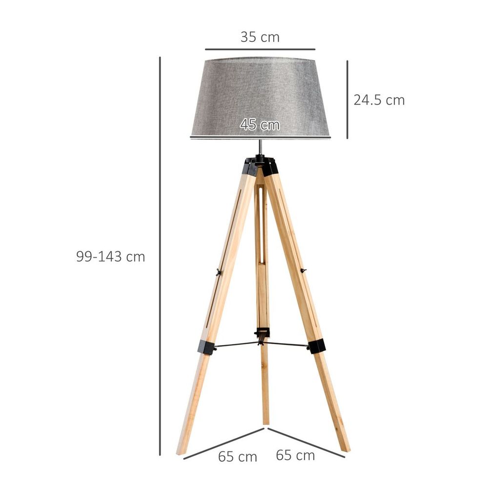 Tripod Floor Lamp with Linen Shade