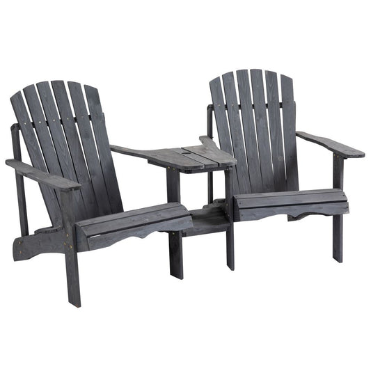 Wooden Adirondack Chairs with Table