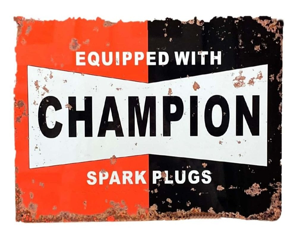 Vintage Metal Signs - Champion Spark Plugs