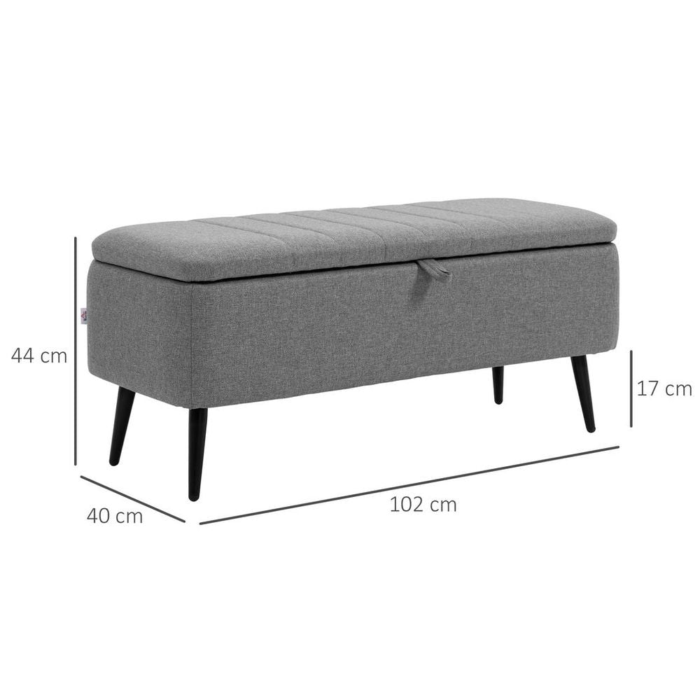 Storage Ottoman Bench measurements view