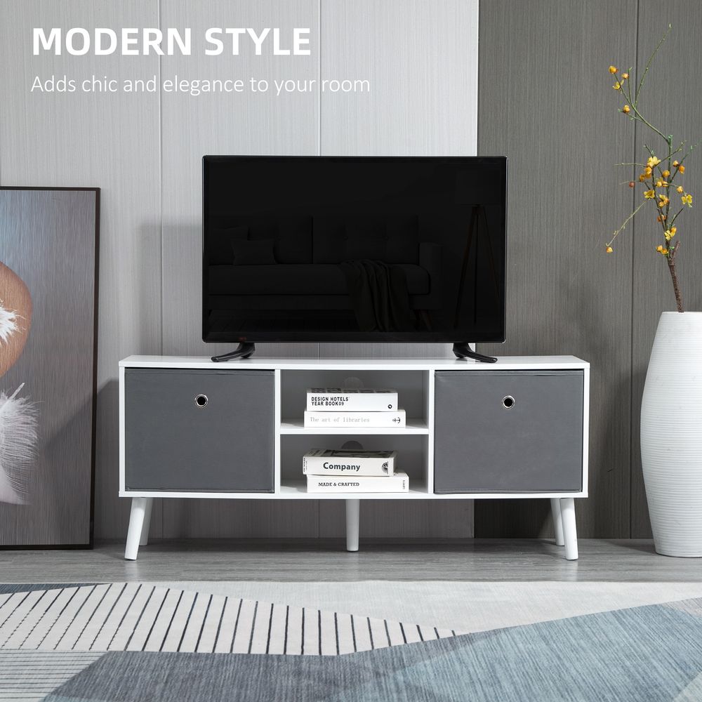 White and Grey TV Unit room view