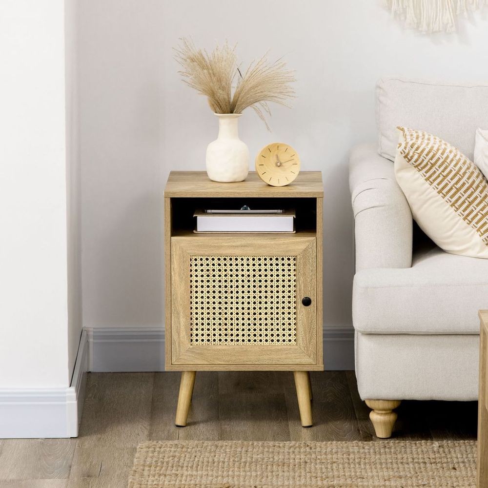 Rattan Bedside Table Set