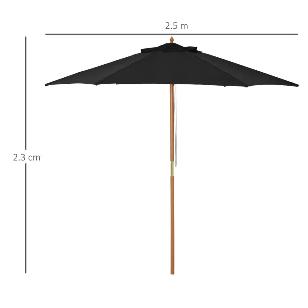 2.5m Black Parasol