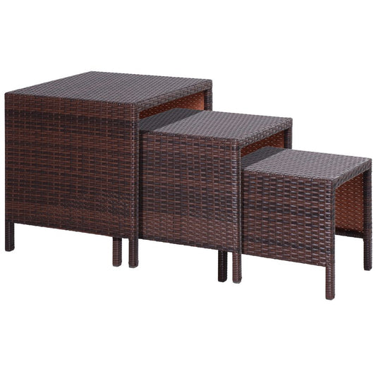 Rattan Nesting Table Set