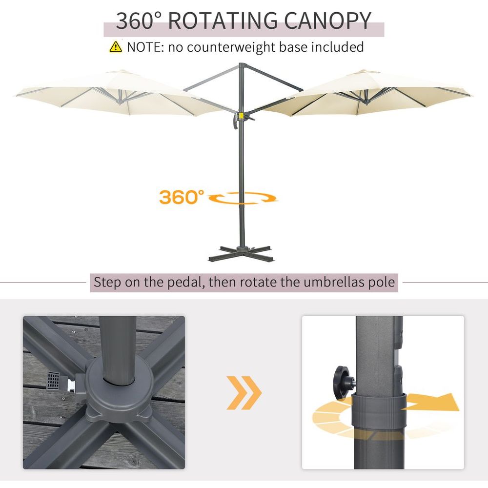 3 x 3(m) White Cantilever Parasol