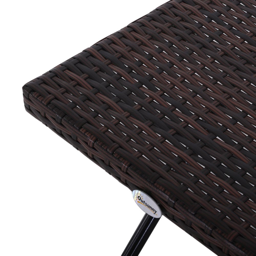 Folding Rattan Table close up view