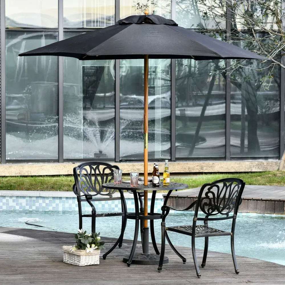 2.5m Black Parasol