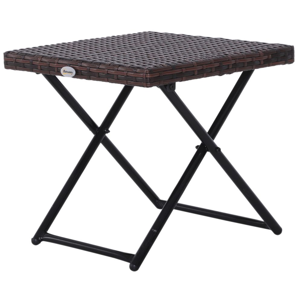 Folding Rattan Table side view