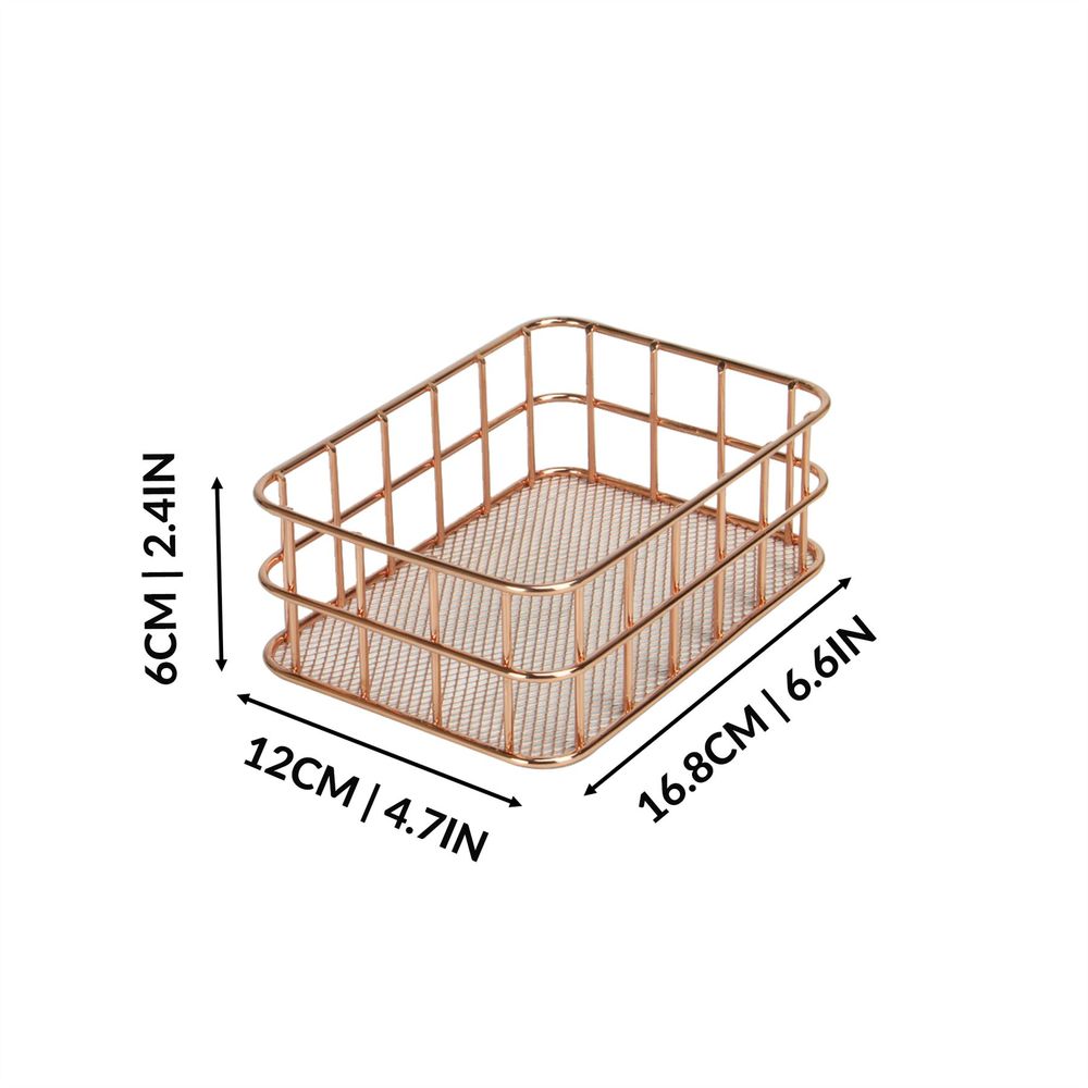 Rose Gold Baskets measurements view