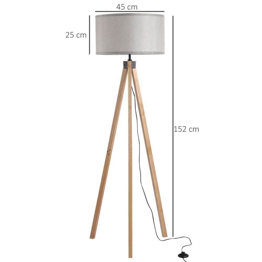 Wood Tripod Floor Lamp