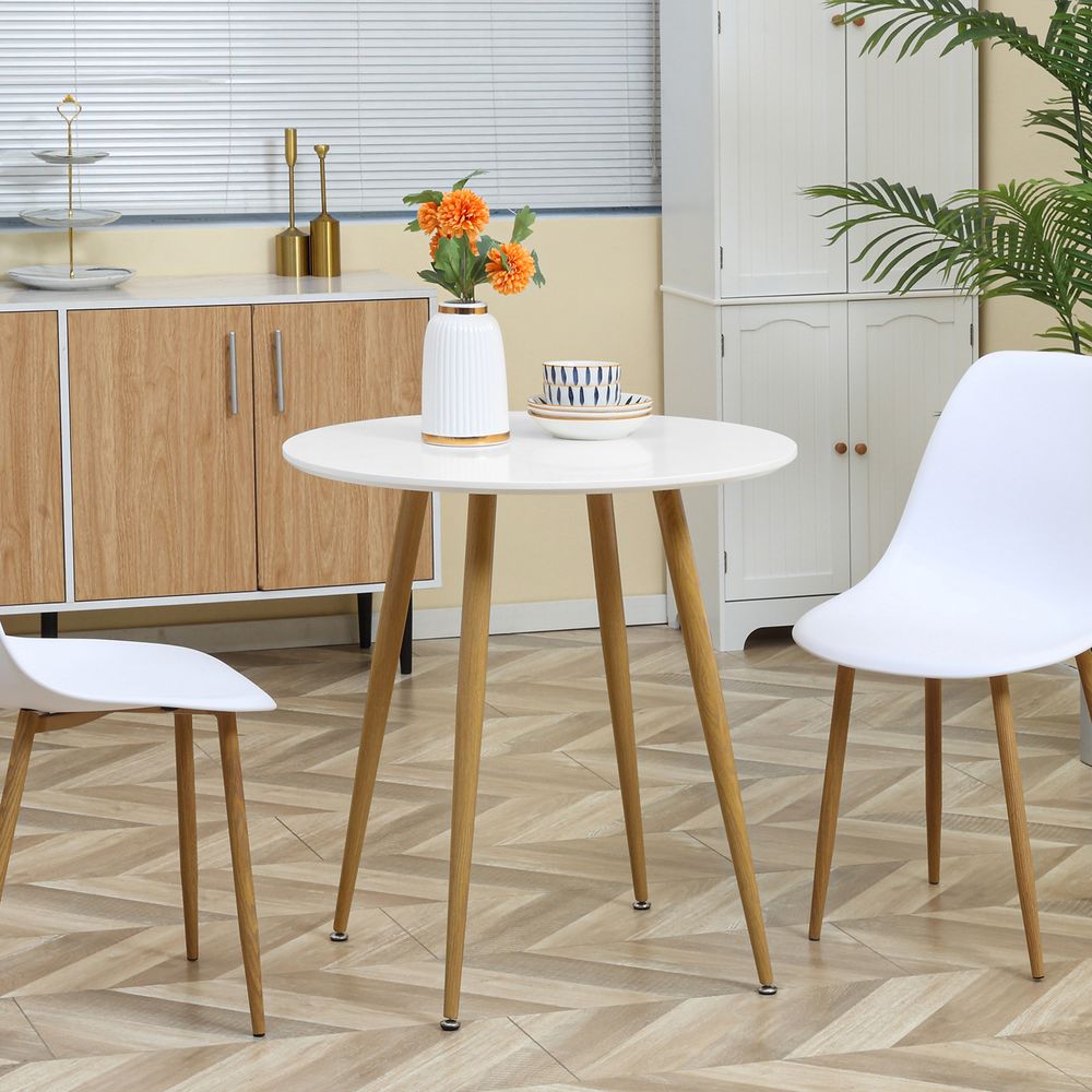 White Round Kitchen Table room view