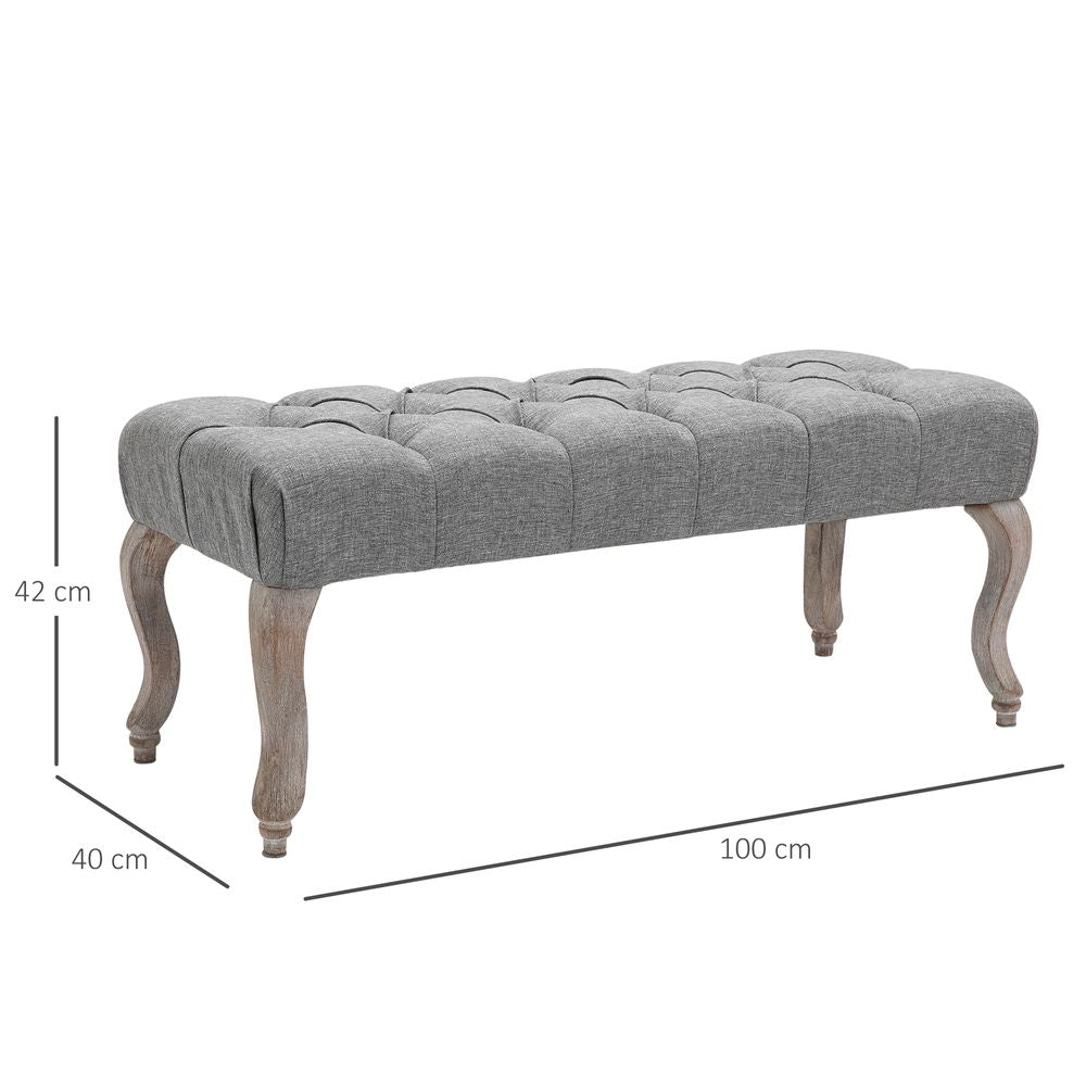 Tufted Ottoman Bench measurements