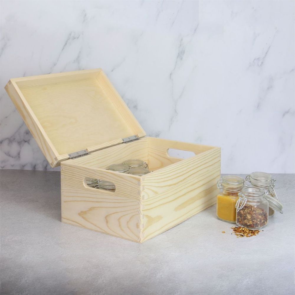 Wooden Storage Box in use view