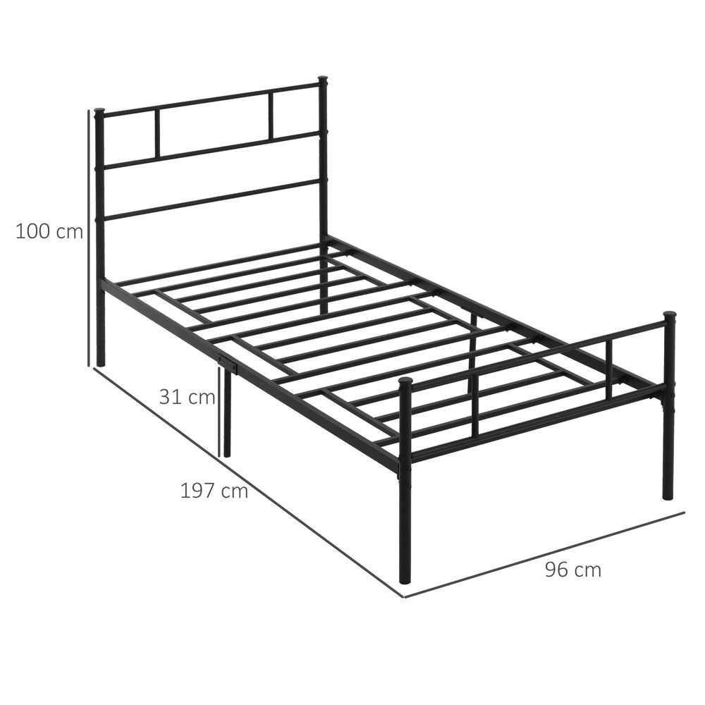 Single Metal Bed Frame dimensions