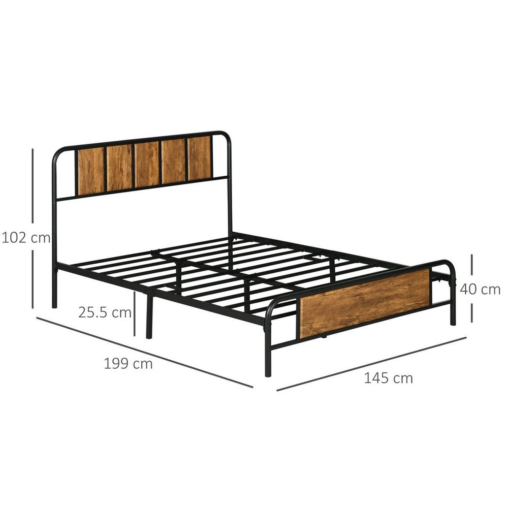 Metal Bed Frame Double measurements view