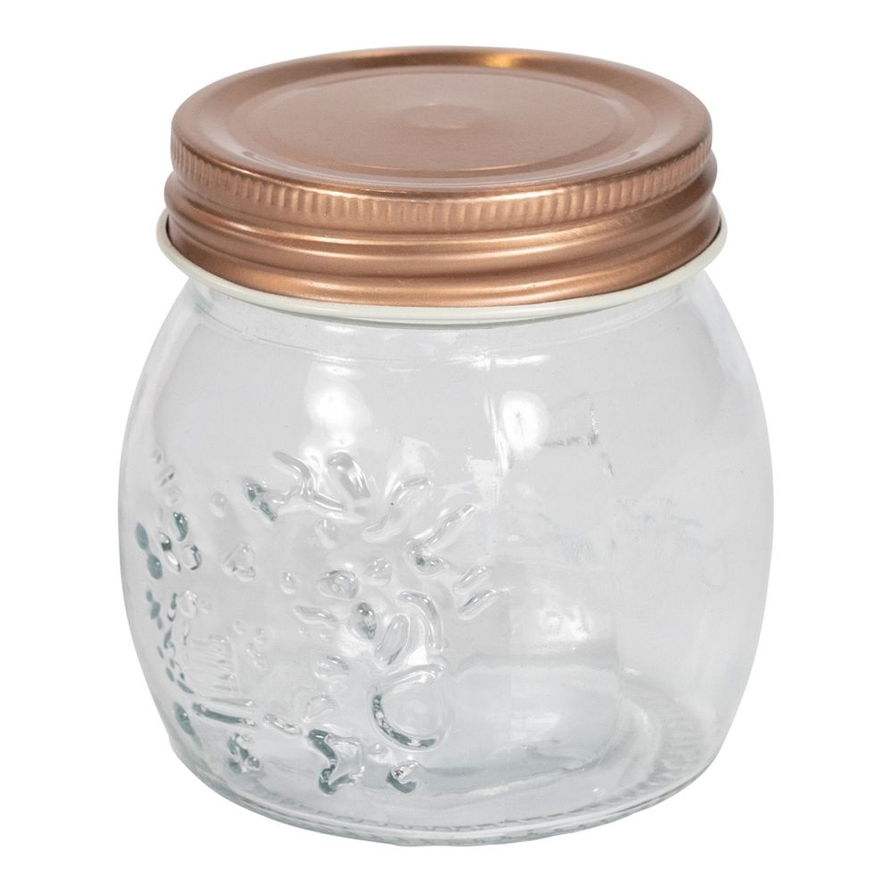 Glass Embossed Storage Jar