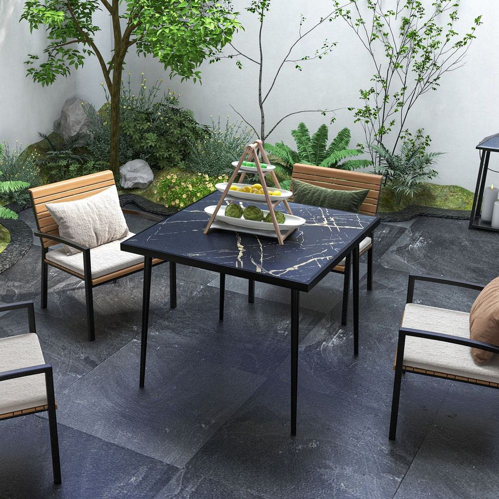 Black Garden Dining Table